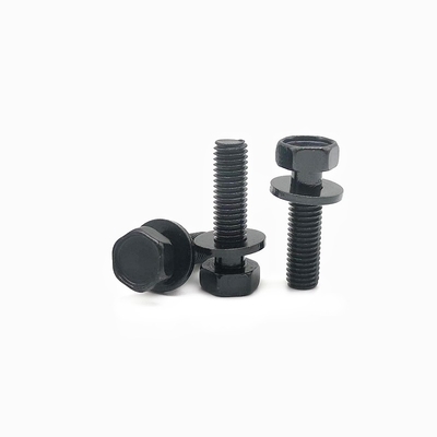 kupować GR.10.9 Czarna powierzchnia Hexagon Head Bolts and Plain Washers Assemblies with Hex Nut Accessories M2.5-M12 Wielkość nici online manufacture