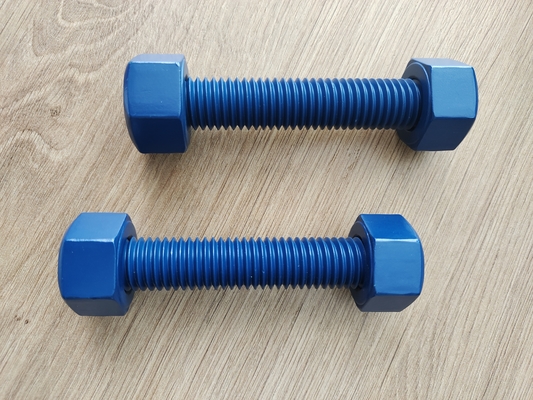 kupować PTFE Coated A193 B7 Stud Bolt with 2 Heavy Hex Nuts 1/4